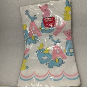Vintage Tuttle Express Table Cover cloth Paper Baby Shower Party NIP New 54x96”